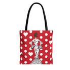 Bolsa tote Málaga illustrArte 43 x 43 cm – diseño María Blanco, fondo rojo