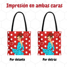 Bolsa tote Málaga illustrArte – Paquita, rojo con lunares – vista 3