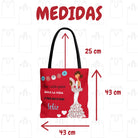 Bolsa tote Málaga illustrArte – Pepa Feliz, rojo con frase – vista 5
