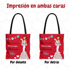 Bolsa tote Málaga illustrArte – Pepa Feliz, rojo con frase – vista 7