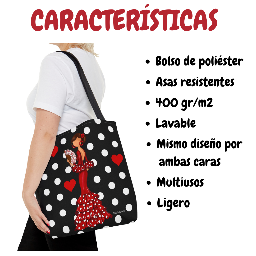 Bolsa tote Málaga illustrArte – Pepa con lunares – vista 6