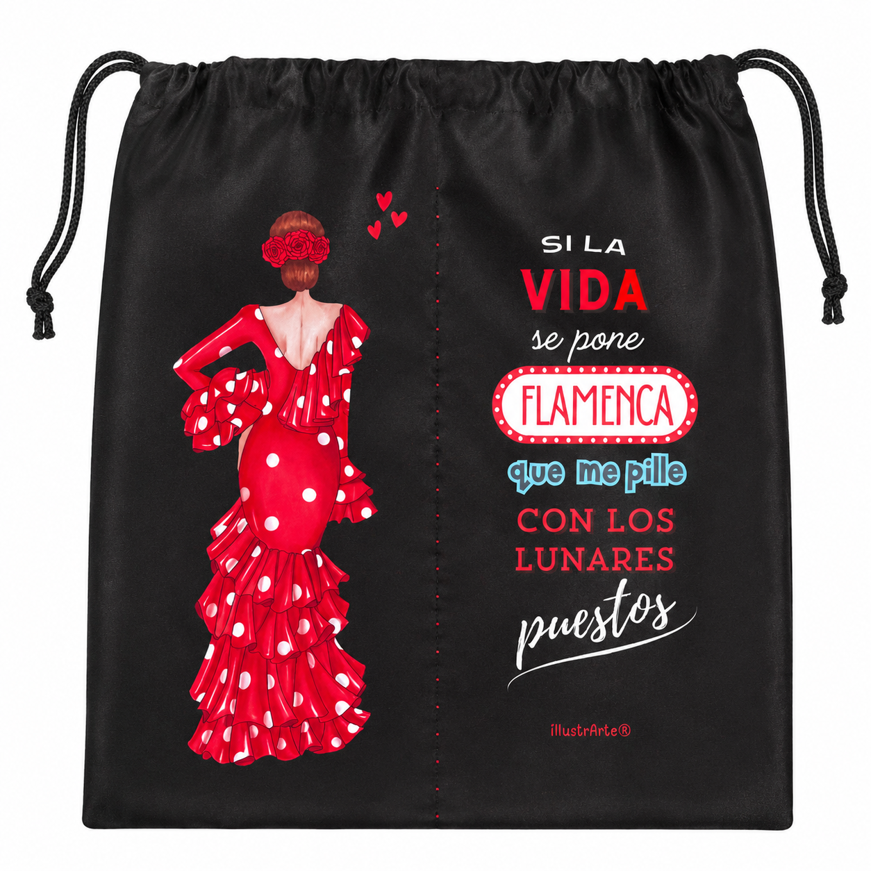 Bolsa para zapatos de flamenco illustrArte 40 x 40 cm – diseño Macarena