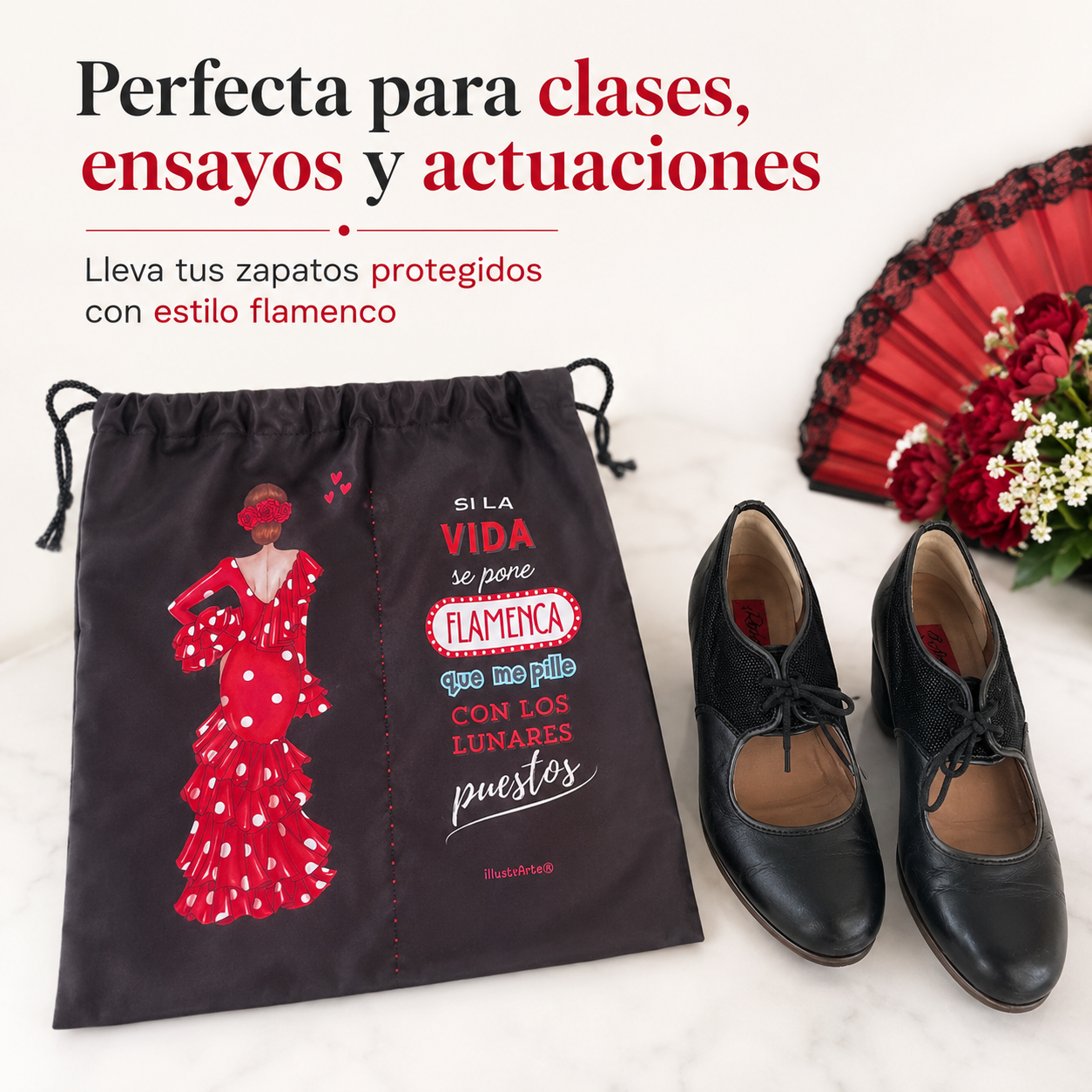 Bolsa para zapatos illustrArte – Macarena – malla transpirable