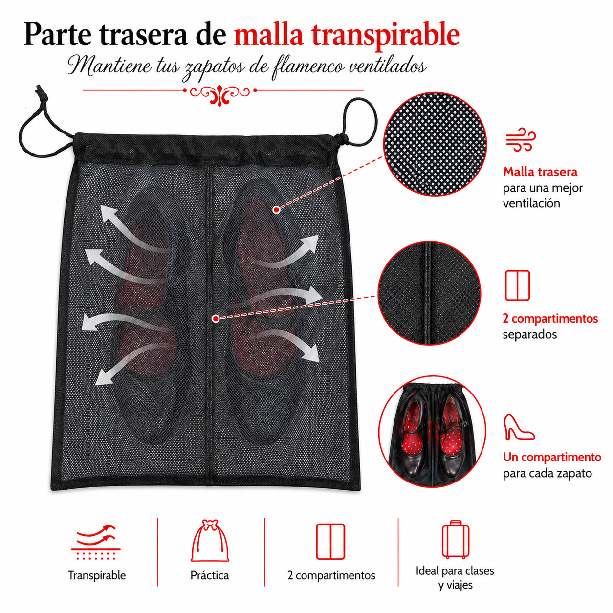 Bolsa para zapatos illustrArte – Macarena – vista 6