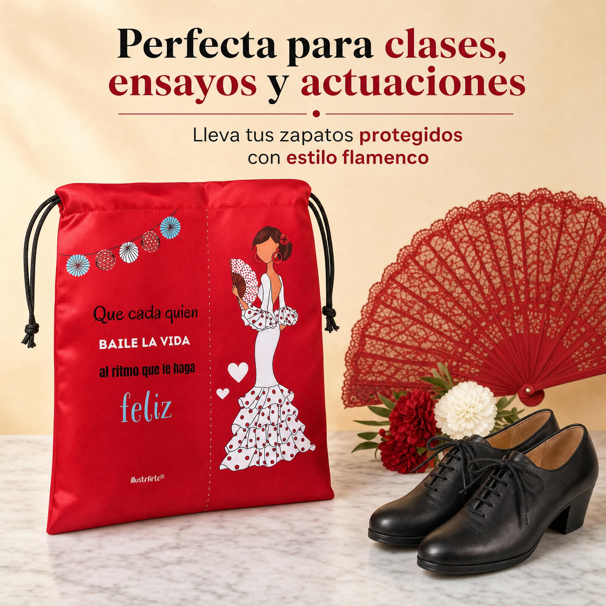 Bolsa para zapatos illustrArte – Pepa Feliz – malla transpirable