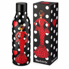 Botella térmica de acero inoxidable illustrArte 500 ml – diseño María Rojo, vestido rojo con lunares blancos