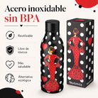 Botella térmica illustrArte 500 ml – diseño María Rojo, vestido rojo con lunares – vista 4