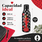 Botella térmica illustrArte 500 ml – diseño María Rojo, vestido rojo con lunares – vista 8