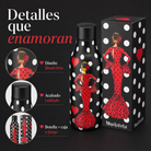 Botella térmica illustrArte 500 ml – diseño María Rojo, vestido rojo con lunares – vista 9