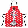 Delantal de cocina illustrArte 78 x 65 cm – diseño María Blanco, fondo rojo