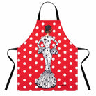 Delantal de cocina illustrArte 78 x 65 cm – diseño María Blanco, fondo rojo