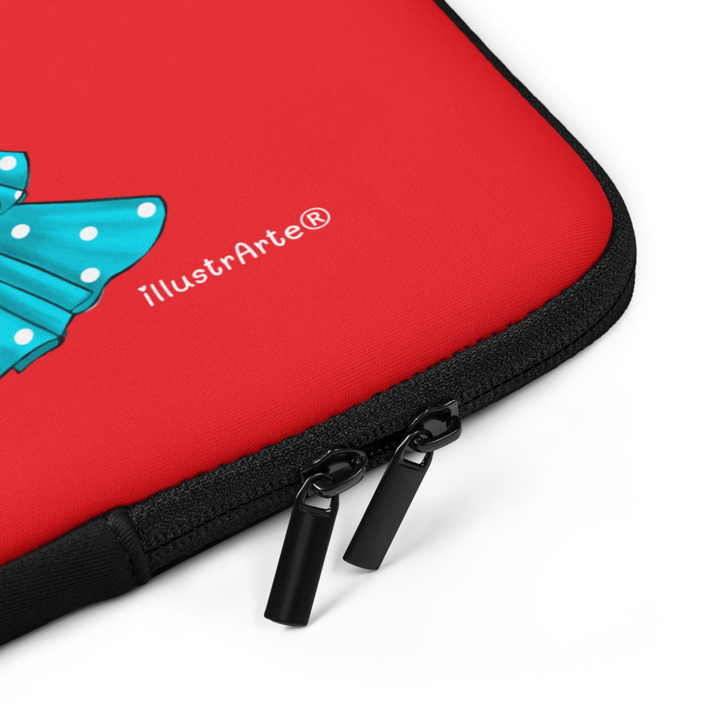 Funda Para Portátil Personalizable - Flamenca Paquita fondo rojo