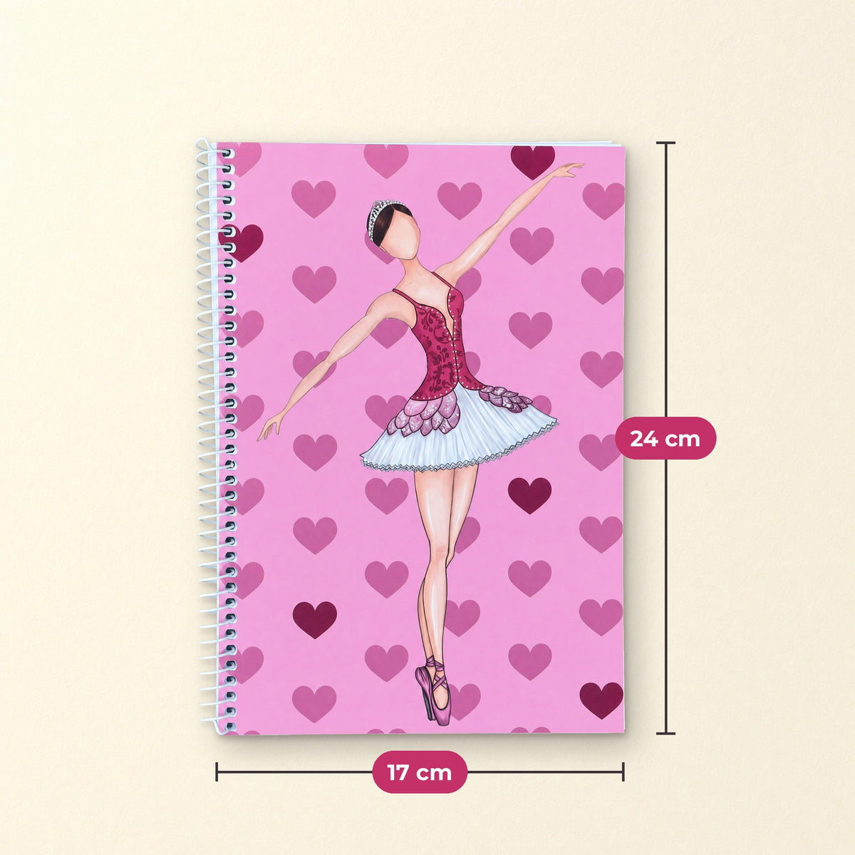 Libreta Bailarina Mariela – medidas 17 x 24 cm