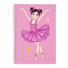 Libreta bailarina Marina rosa 17 x 24 cm, portada con bailarina y estrellas doradas