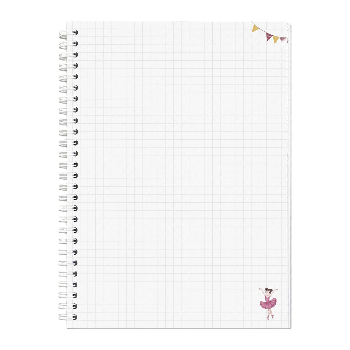 Libreta bailarina Marina, interior de cuadrícula con ilustraciones