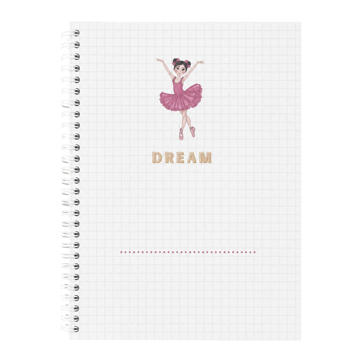 Libreta bailarina Marina, primera página DREAM para escribir el nombre