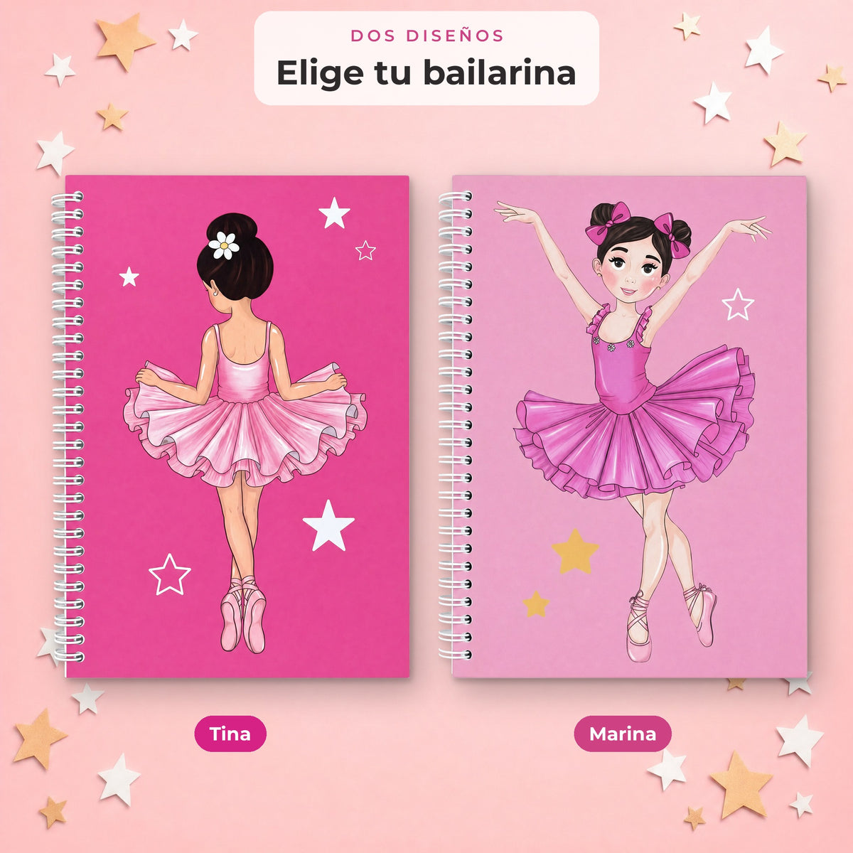 Dos diseños: libreta Tina y libreta Marina