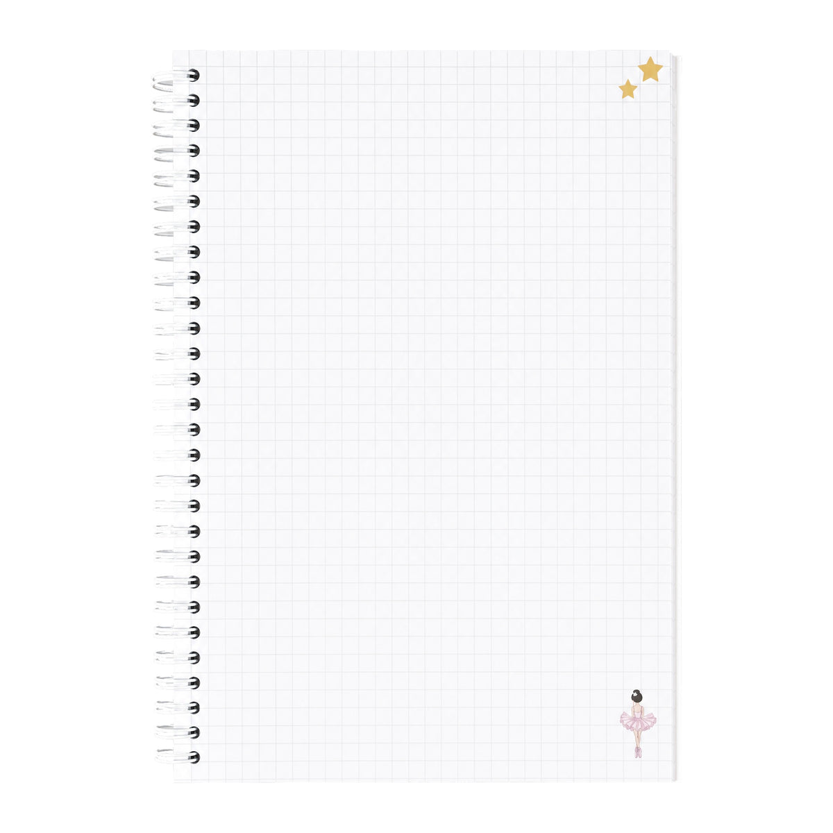 Libreta bailarina Tina, interior de cuadrícula con ilustraciones