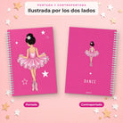 Portada y contraportada ilustradas de la libreta Tina