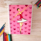 Libreta Bailarina Mariela illustrArte 17 x 24 cm – tapa rosa, 50 hojas