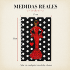 Libreta flamenca María Rojo – medidas reales 17 x 24 cm
