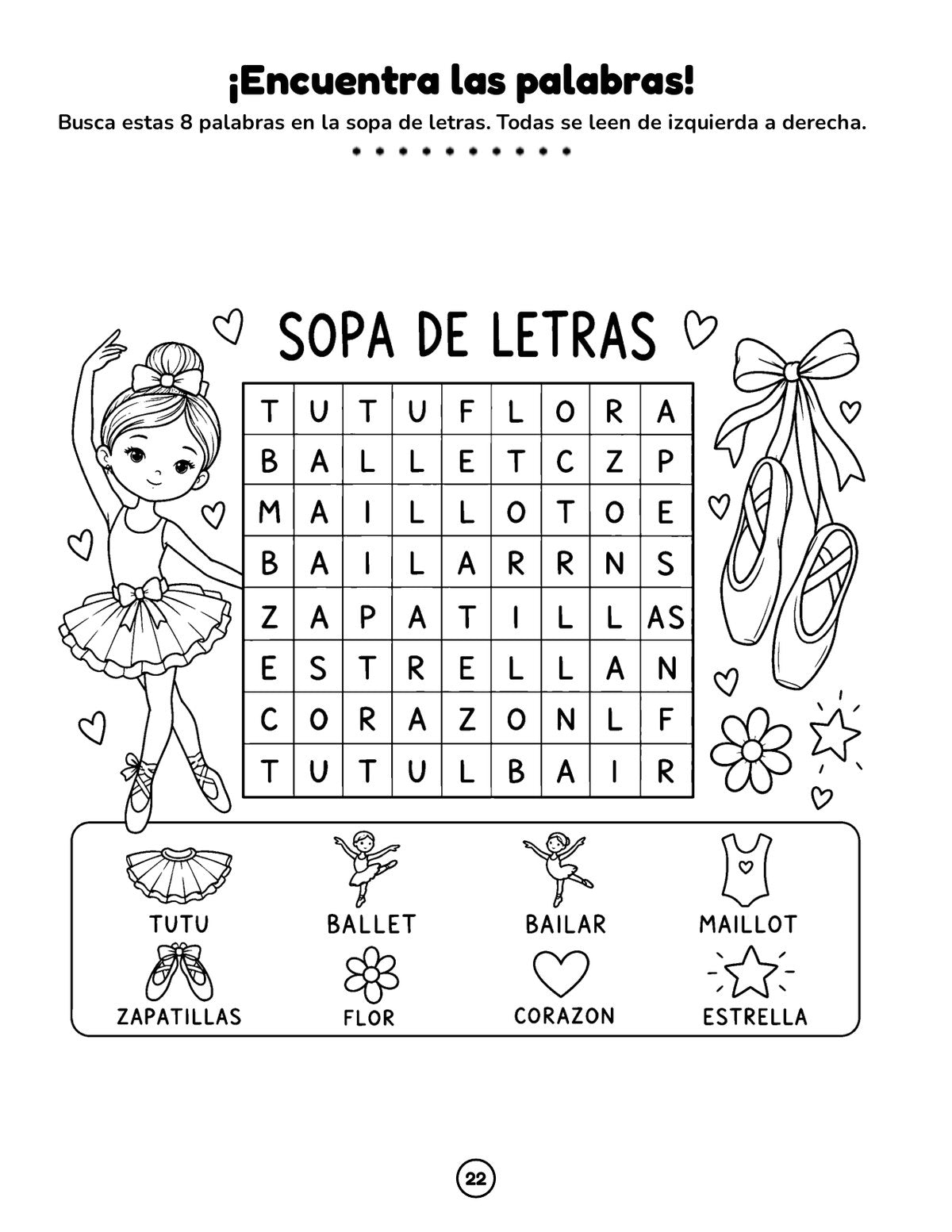 Sopas de letras de ballet