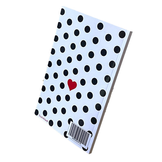 Cuaderno Flamenco “Manuela – Lunares Negros” – 6×9” (15,24×22,86 cm) – 120 Páginas Rayadas – Diseño illustrArte