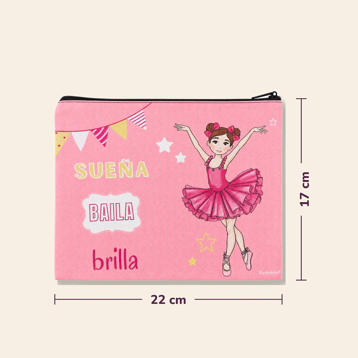 Neceser Granada illustrArte 22 x 17 cm – diseño Marina (Sueña, Baila, Brilla) – vista 3
