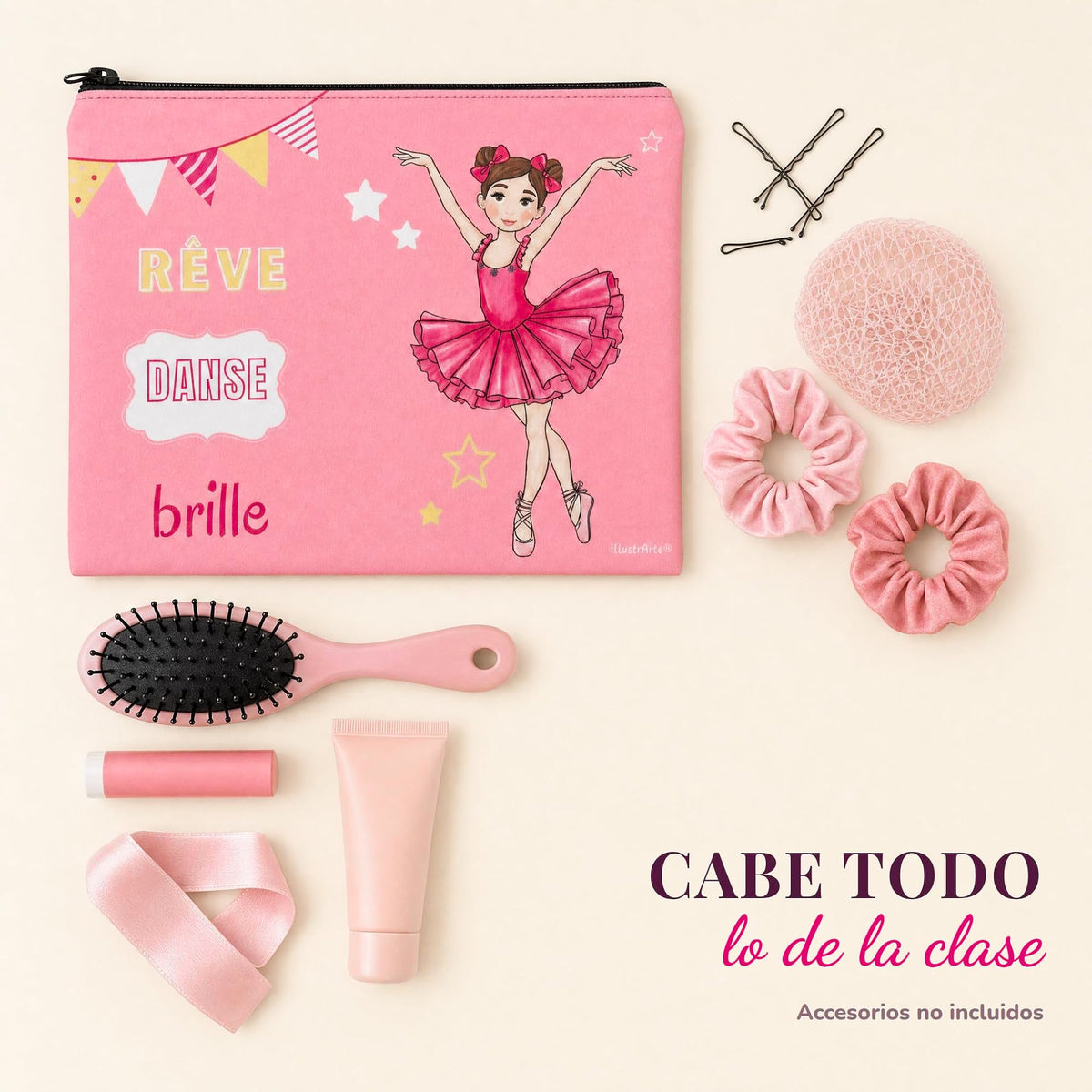 Neceser Granada illustrArte 22 x 17 cm – diseño Marina (Rêve, Danse, Brille) – vista 4