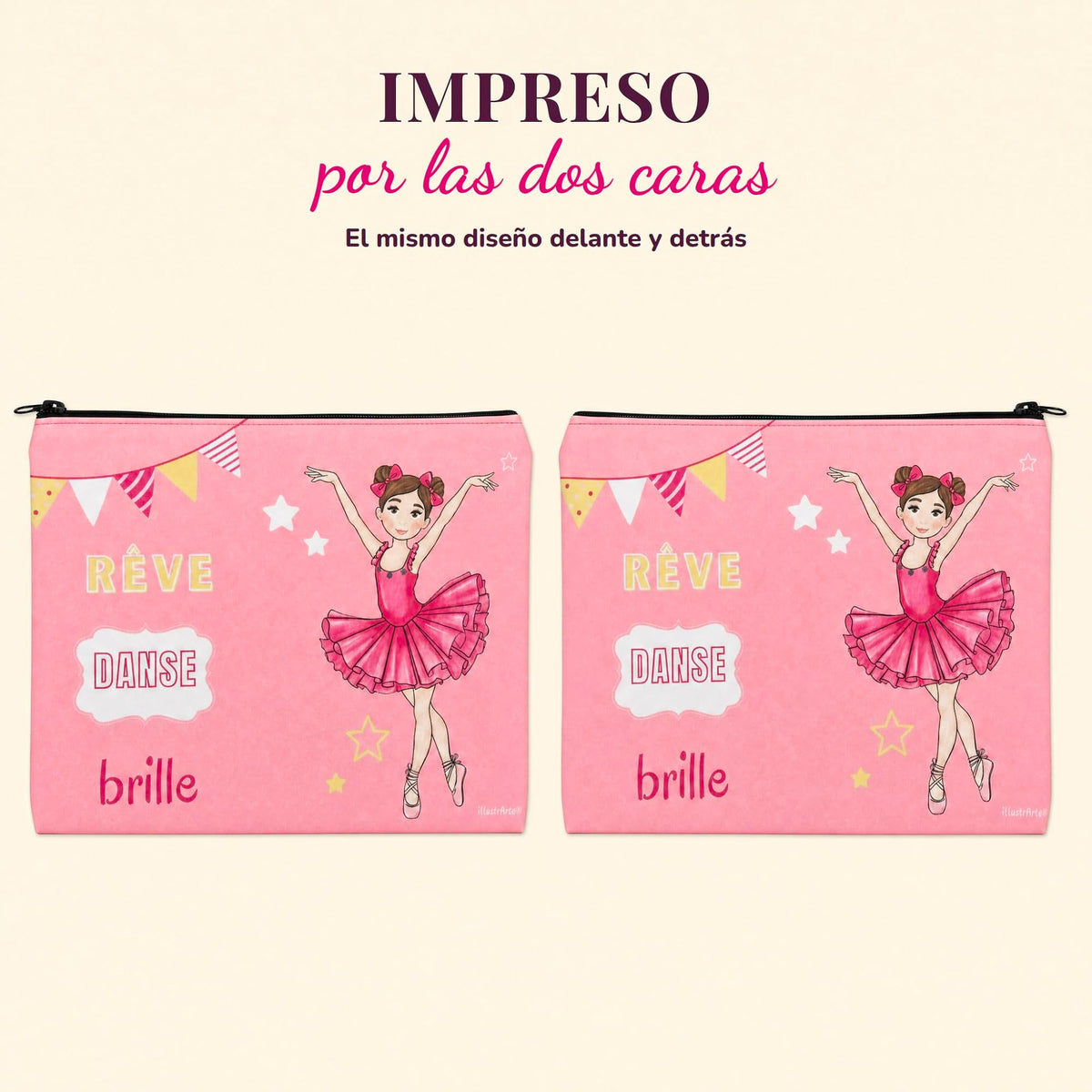 Neceser Granada illustrArte 22 x 17 cm – diseño Marina (Rêve, Danse, Brille) – vista 5