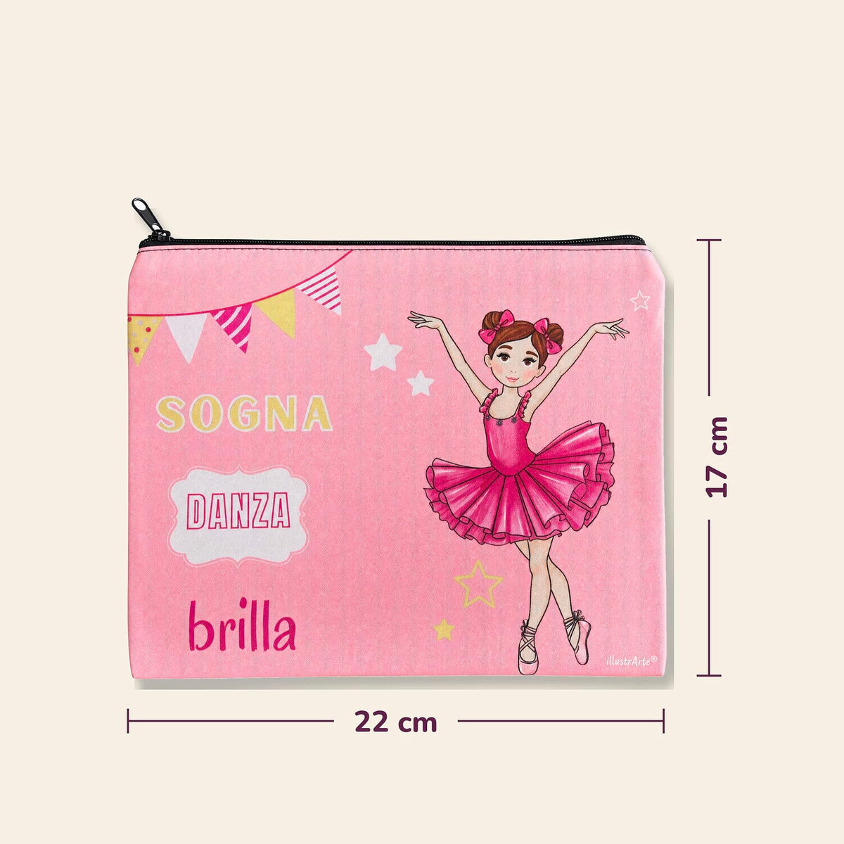 Neceser Granada illustrArte 22 x 17 cm – diseño Marina (Sogna, Danza, Brilla) – vista 3
