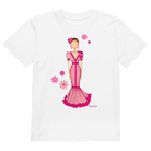 Camiseta Flamenca de Niñas De Algodón 100% Orgánico - Modelo Isabel, mostrando su diseño alegre y cómodo.
