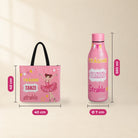 Pack Botella Térmica Bailarina + Bolsa de Ballet – diseño Marina (Träume, Tanze, Strahle) – medidas