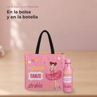 Pack Botella Térmica Bailarina + Bolsa de Ballet – diseño Marina (Träume, Tanze, Strahle) – detalle