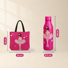 Pack Botella Térmica Bailarina + Bolsa de Ballet – diseño Tina – medidas