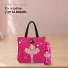 Pack Botella Térmica Bailarina + Bolsa de Ballet – diseño Tina – detalle