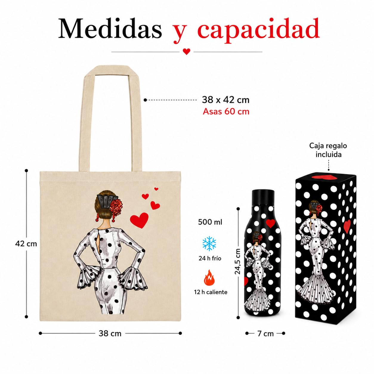 Pack botella + bolsa Cádiz María Blanco fondo negro – vista 5