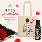 Pack botella + bolsa Cádiz María Blanco fondo negro – vista 8