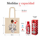 Pack botella + bolsa Cádiz María Blanco fondo rojo – vista 5