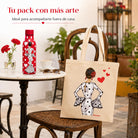 Pack botella + bolsa Cádiz María Blanco fondo rojo – vista 7