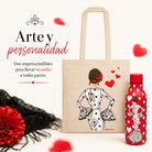 Pack botella + bolsa Cádiz María Blanco fondo rojo – vista 8