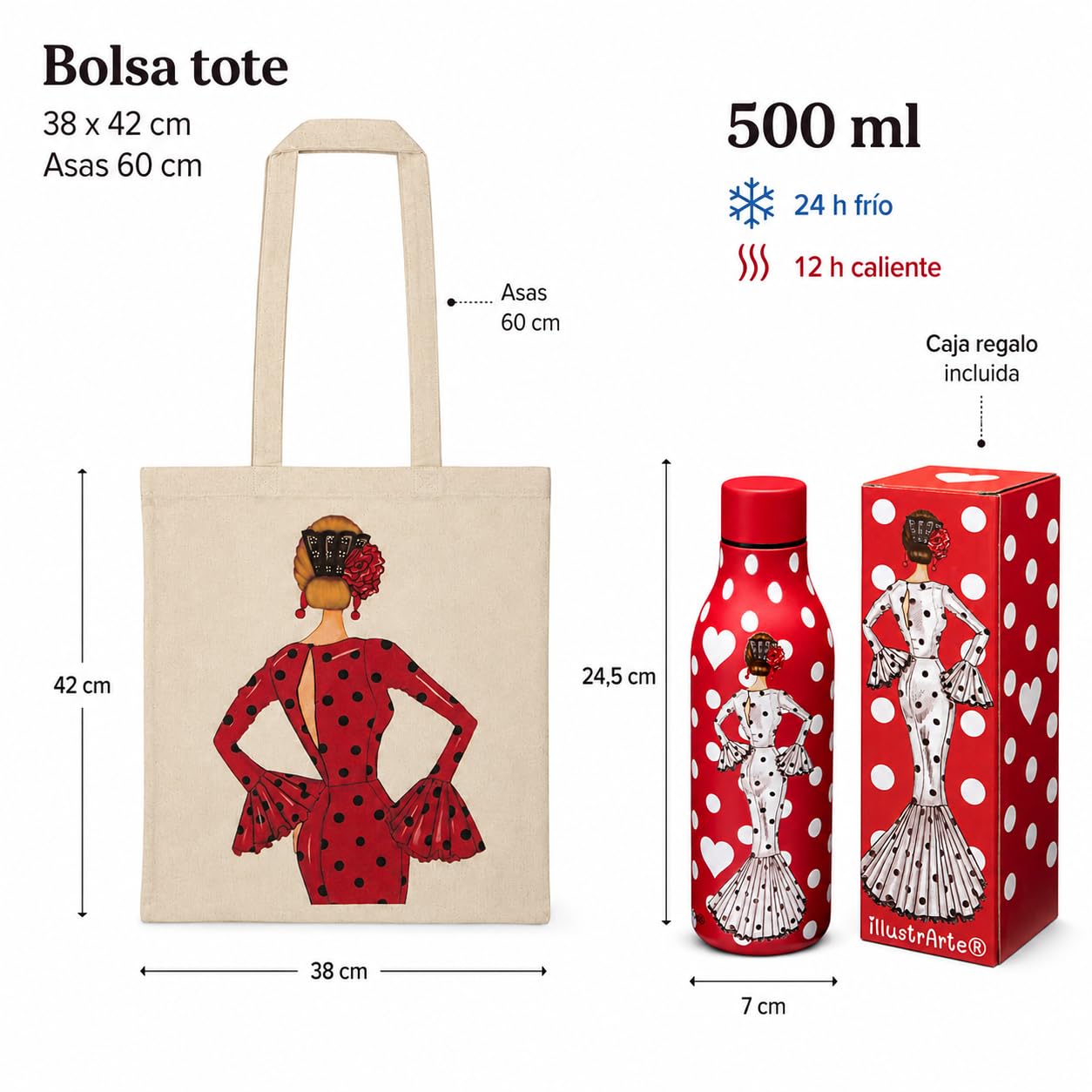 Pack botella + bolsa Cádiz María Blanco fondo rojo + María Rojo – vista 5
