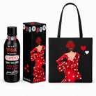 Pack botella térmica 500 ml + bolso tote Málaga 43x43 cm illustrArte – Macarena negro liso