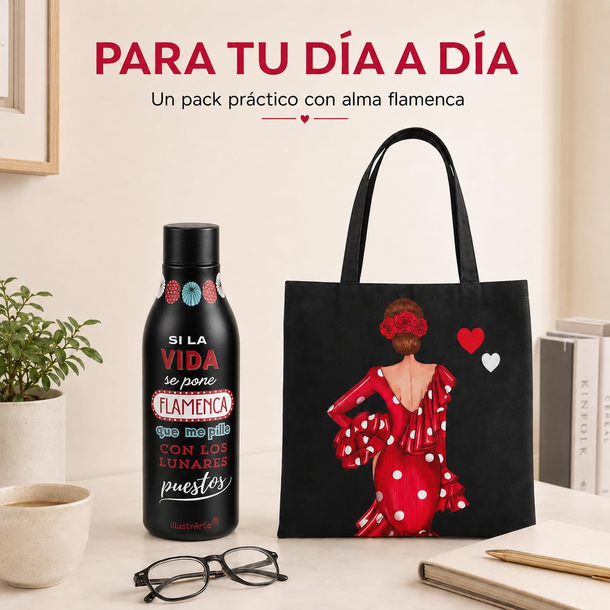 Pack botella + bolso Málaga Macarena liso – vista 6