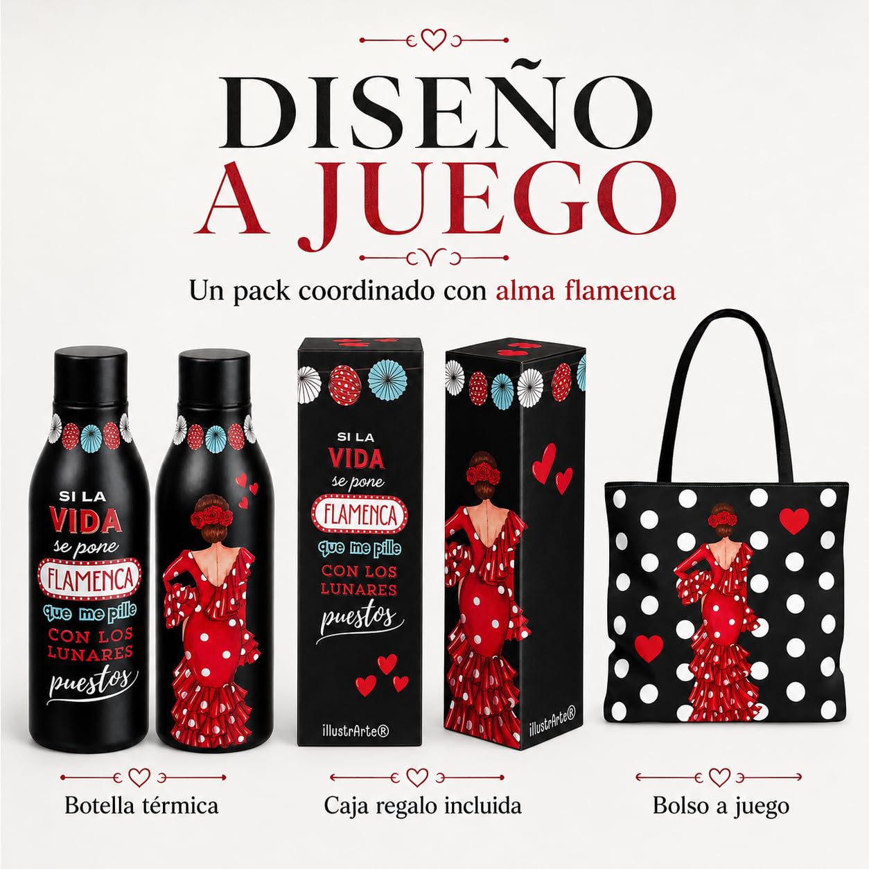 Pack botella + bolso Málaga Macarena lunares – vista 6