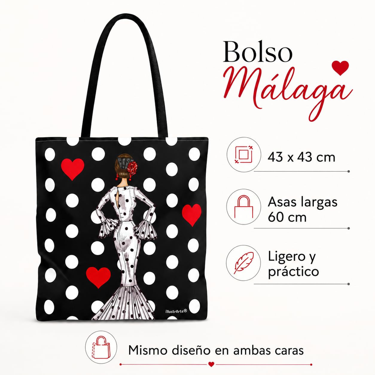 Pack botella + bolso Málaga María Blanco fondo negro – vista 3