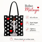 Pack botella + bolso Málaga María Blanco fondo negro – vista 3