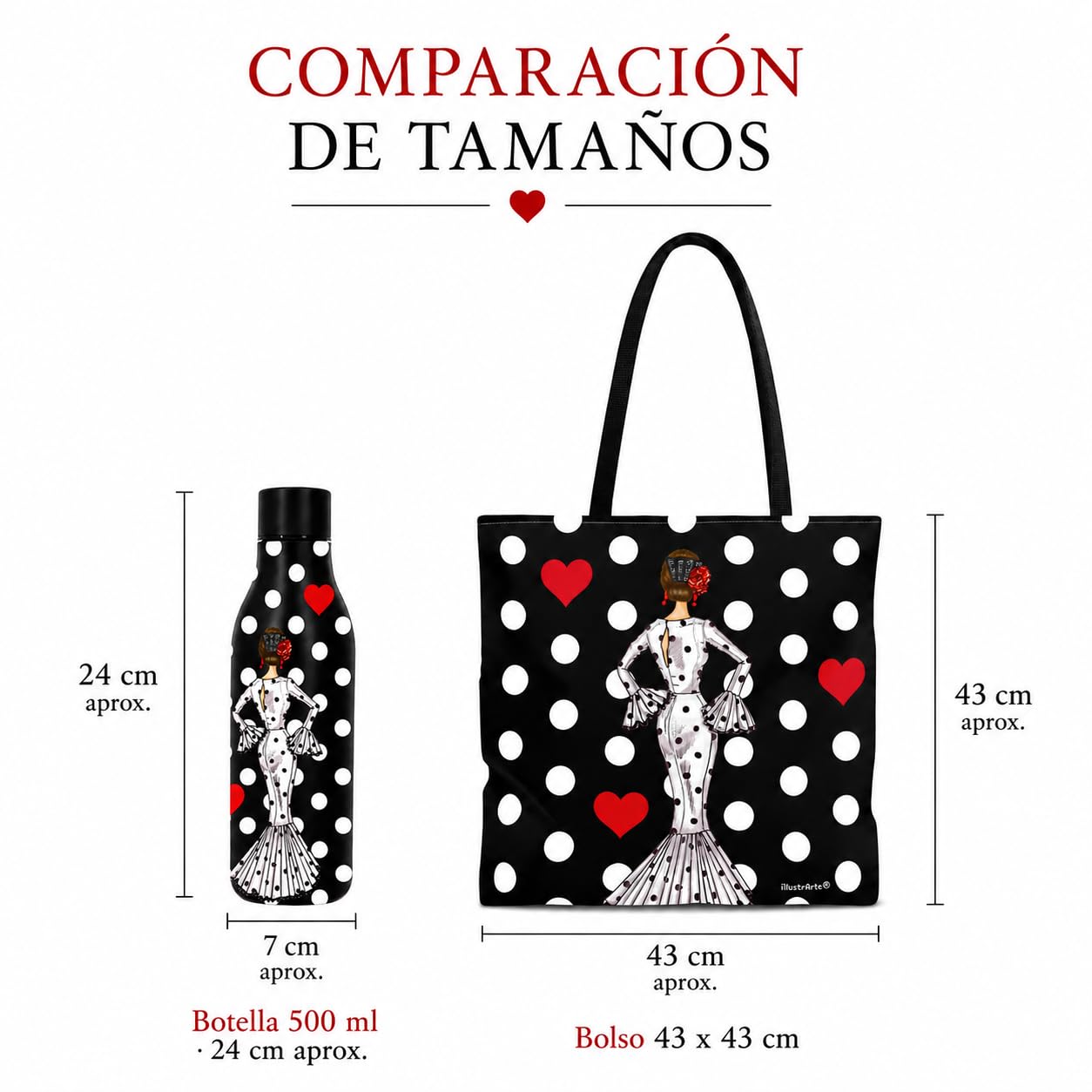 Pack botella + bolso Málaga María Blanco fondo negro – vista 5