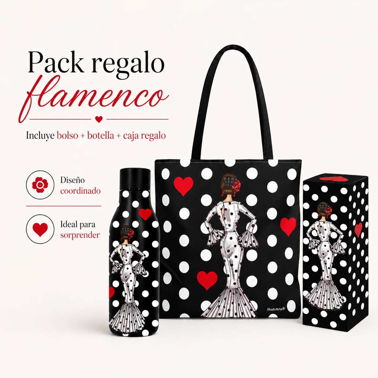Pack botella + bolso Málaga María Blanco fondo negro – vista 6