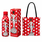 Pack botella térmica 500 ml + bolso tote Málaga 43x43 cm illustrArte – María Blanco fondo rojo
